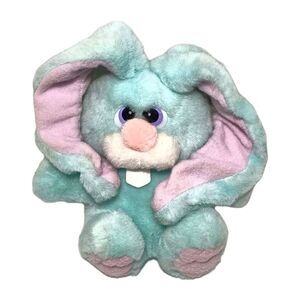 Vintage Blue Easter Bunny Plush Rabbit Dan Dee Small VTG Stuffed Animal 11" Inch